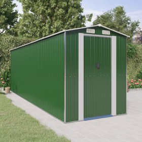 Cobertizo de jardín acero galvanizado verde 192x606x223 cm de vidaXL, Cobertizos - Ref: Foro24-3147432, Precio: 957,09 €, Des...