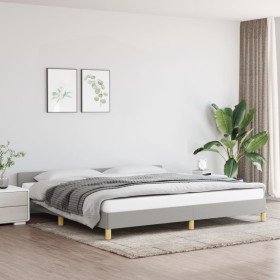 Light gray fabric bed frame with headboard 200x200 cm by vidaXL, Beds and slatted bases - Ref: Foro24-347439, Price: 123,81 €...