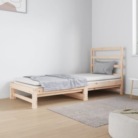 Sofá cama extraíble madera maciza de pino 2x(90x190) cm de vidaXL, Camas y somieres - Ref: Foro24-3124747, Precio: 136,99 €, ...