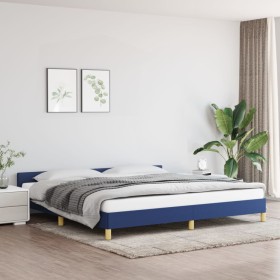 Estructura de cama con cabecero de tela azul 200x200 cm de vidaXL, Camas y somieres - Ref: Foro24-347445, Precio: 147,99 €, D...