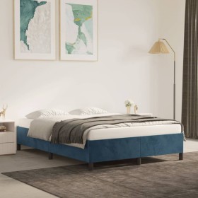 Blue velvet bed frame 140x190 cm by vidaXL, Beds and slatted bases - Ref: Foro24-347322, Price: 122,99 €, Discount: %