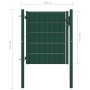 Green PVC and steel fence door 100x101 cm