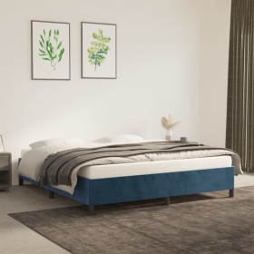 Estructura de cama de terciopelo azul 160x200 cm de vidaXL, Camas y somieres - Ref: Foro24-347334, Precio: 121,01 €, Descuent...