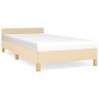 Estructura de cama con cabecero de tela color crema 90x200 cm de vidaXL, Camas y somieres - Ref: Foro24-347388, Precio: 85,37...