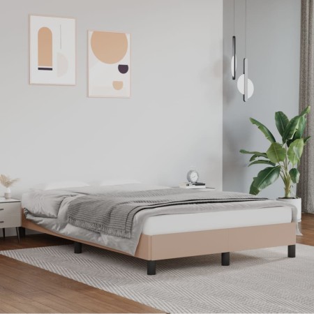 Cappuccino synthetic leather bed frame 120x200 cm by vidaXL, Beds and slatted bases - Ref: Foro24-346897, Price: 115,71 €, Di...