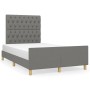 Bed frame with headboard in dark gray fabric 120x200 cm by vidaXL, Beds and slatted bases - Ref: Foro24-3125285, Price: 181,6...