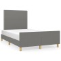 Bed frame with headboard in dark gray fabric 120x200 cm by vidaXL, Beds and slatted bases - Ref: Foro24-3124961, Price: 163,0...