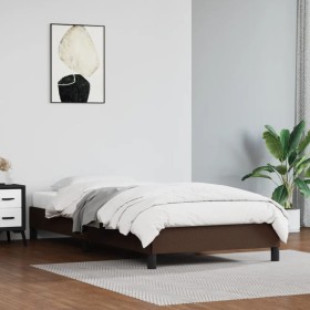 Brown synthetic leather bed frame 90x200 cm by vidaXL, Beds and slatted bases - Ref: Foro24-346883, Price: 90,22 €, Discount: %