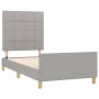 Light gray fabric bed frame with headboard 90x200 cm by vidaXL, Beds and slatted bases - Ref: Foro24-3125025, Price: 150,11 €...