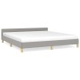 Bed frame with headboard light gray fabric 180x200 cm by vidaXL, Beds and slatted bases - Ref: Foro24-347431, Price: 124,24 €...