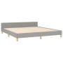 Bed frame with headboard light gray fabric 180x200 cm by vidaXL, Beds and slatted bases - Ref: Foro24-347431, Price: 124,24 €...