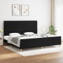 Bed frame with black fabric headboard 200x200 cm by vidaXL, Beds and slatted bases - Ref: Foro24-3125326, Price: 252,99 €, Di...