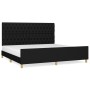 Bed frame with black fabric headboard 200x200 cm by vidaXL, Beds and slatted bases - Ref: Foro24-3125326, Price: 252,99 €, Di...