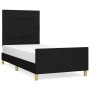 Estructura de cama con cabecero de tela negro 100x200 cm de vidaXL, Camas y somieres - Ref: Foro24-3125035, Precio: 145,19 €,...