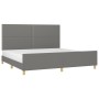 Bed frame with headboard dark gray fabric 200x200 cm by vidaXL, Beds and slatted bases - Ref: Foro24-3125001, Price: 228,56 €...