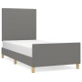 Estructura de cama con cabecero de tela gris oscuro 90x200 cm de vidaXL, Camas y somieres - Ref: Foro24-3124864, Precio: 147,...