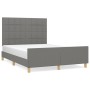 Estructura de cama con cabecero de tela gris oscuro 140x200 cm de vidaXL, Camas y somieres - Ref: Foro24-3125058, Precio: 252...