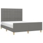 Estructura de cama con cabecero de tela gris oscuro 140x200 cm de vidaXL, Camas y somieres - Ref: Foro24-3125058, Precio: 252...