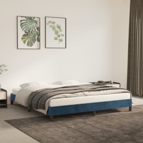 Estructura de cama de terciopelo azul 160x200 cm de vidaXL, Camas y somieres - Ref: Foro24-346986, Precio: 99,38 €, Descuento: %