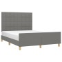 Dark gray fabric bed frame with headboard 140x190 cm by vidaXL, Beds and slatted bases - Ref: Foro24-3125050, Price: 217,65 €...