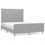 Light gray fabric bed frame with headboard 140x200 cm by vidaXL, Beds and slatted bases - Ref: Foro24-3124895, Price: 223,86 ...