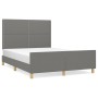 Bed frame with headboard in dark gray fabric 140x200 cm by vidaXL, Beds and slatted bases - Ref: Foro24-3124977, Price: 222,4...