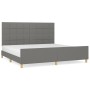 Estructura de cama con cabecero tela gris oscuro 200x200 cm de vidaXL, Camas y somieres - Ref: Foro24-3125082, Precio: 243,08...