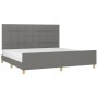 Bed frame with headboard dark gray fabric 200x200 cm by vidaXL, Beds and slatted bases - Ref: Foro24-3125082, Price: 243,83 €...