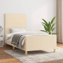 Bed frame with cream fabric headboard 100x200 cm by vidaXL, Beds and slatted bases - Ref: Foro24-3124876, Price: 145,10 €, Di...