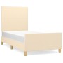 Bed frame with cream fabric headboard 100x200 cm by vidaXL, Beds and slatted bases - Ref: Foro24-3124876, Price: 144,07 €, Di...