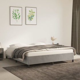 Light gray velvet bed frame 160x200 cm by vidaXL, Beds and slatted bases - Ref: Foro24-347330, Price: 140,89 €, Discount: %