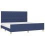 Bed frame with blue fabric headboard 200x200 cm by vidaXL, Beds and slatted bases - Ref: Foro24-3125330, Price: 308,10 €, Dis...