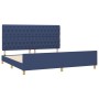 Bed frame with blue fabric headboard 200x200 cm by vidaXL, Beds and slatted bases - Ref: Foro24-3125330, Price: 308,10 €, Dis...