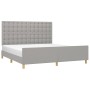 Bed frame with headboard light gray fabric 180x200 cm by vidaXL, Beds and slatted bases - Ref: Foro24-3125397, Price: 225,75 ...