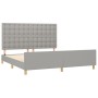 Bed frame with headboard light gray fabric 180x200 cm by vidaXL, Beds and slatted bases - Ref: Foro24-3125397, Price: 225,75 ...