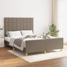 Estructura de cama con cabecero de tela gris taupe 140x200 cm de vidaXL, Camas y somieres - Ref: Foro24-3125061, Precio: 232,...