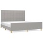 Bed frame with headboard light gray fabric 160x200 cm by vidaXL, Beds and slatted bases - Ref: Foro24-3125065, Price: 226,43 ...