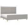 Bed frame with headboard light gray fabric 160x200 cm by vidaXL, Beds and slatted bases - Ref: Foro24-3125065, Price: 226,43 ...