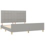 Bed frame with headboard light gray fabric 160x200 cm by vidaXL, Beds and slatted bases - Ref: Foro24-3125065, Price: 226,43 ...