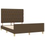 Bed frame with headboard in brown fabric 140x200 cm by vidaXL, Beds and slatted bases - Ref: Foro24-3125303, Price: 258,12 €,...