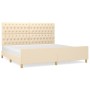 Bed frame with cream fabric headboard 200x200 cm by vidaXL, Beds and slatted bases - Ref: Foro24-3125329, Price: 288,11 €, Di...