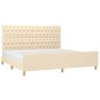 Bed frame with cream fabric headboard 200x200 cm by vidaXL, Beds and slatted bases - Ref: Foro24-3125329, Price: 288,11 €, Di...