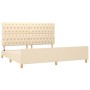 Bed frame with cream fabric headboard 200x200 cm by vidaXL, Beds and slatted bases - Ref: Foro24-3125329, Price: 288,11 €, Di...