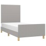 Light gray fabric bed frame with headboard 90x190 cm by vidaXL, Beds and slatted bases - Ref: Foro24-3124855, Price: 137,56 €...