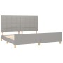 Light gray fabric bed frame with headboard 200x200 cm by vidaXL, Beds and slatted bases - Ref: Foro24-3125081, Price: 242,19 ...