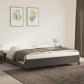 Estructura de cama de terciopelo gris oscuro 180x200 cm de vidaXL, Camas y somieres - Ref: Foro24-347343, Precio: 149,96 €, D...