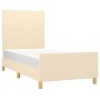 Bed frame with cream fabric headboard 80x200 cm by vidaXL, Beds and slatted bases - Ref: Foro24-3124852, Price: 142,99 €, Dis...