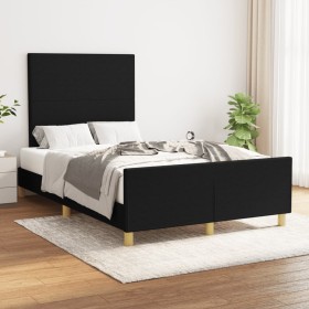 Estructura de cama con cabecero de tela negro 120x200 cm de vidaXL, Camas y somieres - Ref: Foro24-3124881, Precio: 171,99 €,...