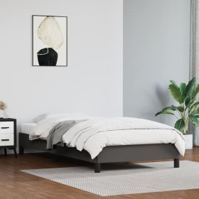 Gray synthetic leather bed frame 90x190 cm by vidaXL, Beds and slatted bases - Ref: Foro24-346878, Price: 86,99 €, Discount: %