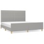 Bed frame with headboard light gray fabric 180x200 cm by vidaXL, Beds and slatted bases - Ref: Foro24-3125235, Price: 238,79 ...